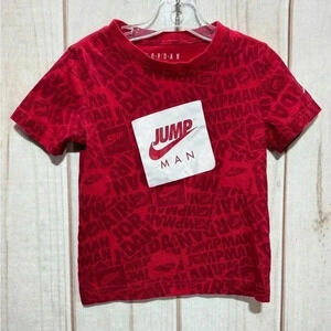 NIKE Air Jordan Toddler Jump Man Red Short Sleeve Tee Size 4 XS